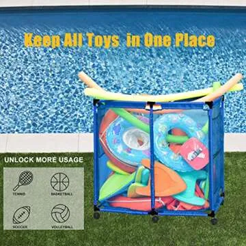 AOBEN Pool Storage Bin - Large Capacity Organizer for Pool