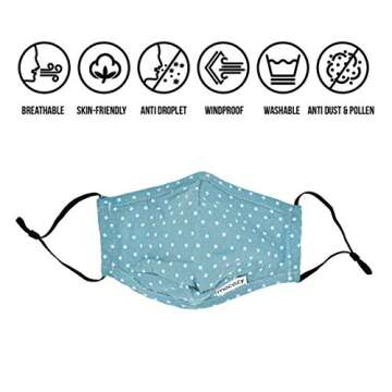 AECKS Fashion 3 Layer Reusable Cotton Face Masks 3-Pack