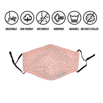 AECKS Fashion 3 Layer Reusable Cotton Face Masks 3-Pack