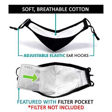 AECKS Fashion 3 Layer Reusable Cotton Face Masks 3-Pack