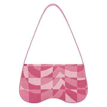 JW PEI Women's Becci Knitted Shoulder Bag (Pale Pink & Pink & Hot Pink)