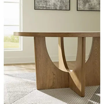 Dakmore Contemporary Round Dining Table by Ashley Furniture