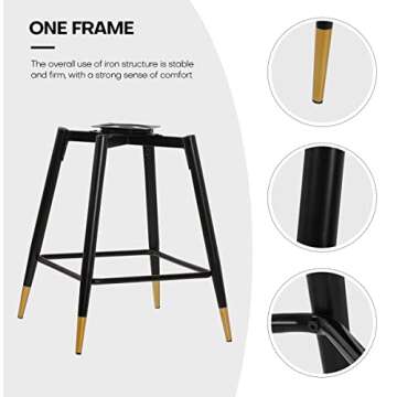 RêveLife Swivel Bar Stool with Low Back Set of 4, 25.6 Inch Counter Height Stool Velvet Upholstered Armless Heavy Duty Bar Chair with Metal Frame for Kitchen Island Dining Room Patio, Green