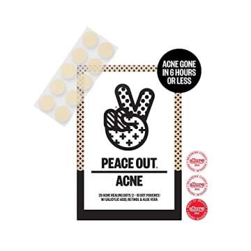 PEACE OUT Skincare Acne Dots, Hydrocolloid Pimple Patches Help Clear Blemishes Overnight, Award Winn...