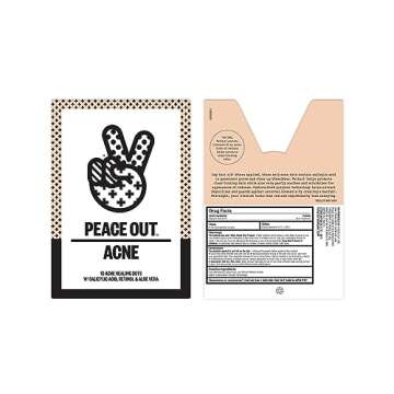 PEACE OUT Skincare Acne Dots, Hydrocolloid Pimple Patches Help Clear Blemishes Overnight, Award Winning Fast Acting Anti-Acne Solution (10 dots)