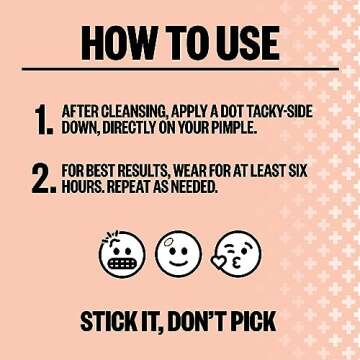 PEACE OUT Skincare Acne Dots, Hydrocolloid Pimple Patches Help Clear Blemishes Overnight, Award Winning Fast Acting Anti-Acne Solution (10 dots)