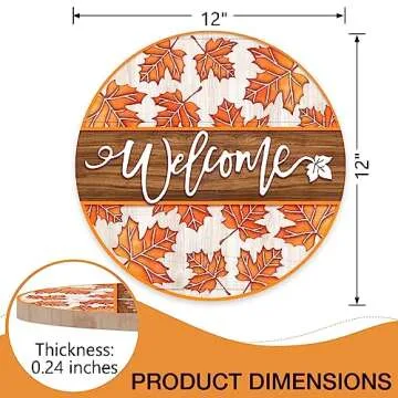 Deroro Welcome Fall Maple Leaves Sign for Front Door Decor, Autumn Leaf Rustic Wood Door Hanger for ...