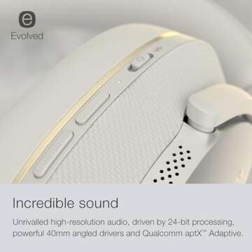 Bowers & Wilkins Px7 S2e Over-Ear Headphones - Enhanced Noise Cancellation & Transparency Mode, Crystal-Clear Calls, Bluetooth, 30-Hour Playback, Cloud Grey