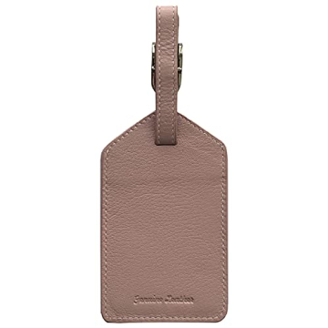 Custom Blush Leather Luggage Tags with Personalization