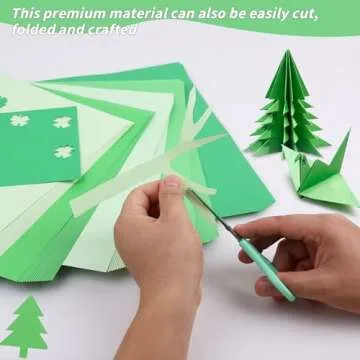 UZLU 100 Sheets Green Cardstock Papers Bulk 8.5 x 11 Inches, 5 Colors Assorted Colored Card Stock Paper 65lb/180gsm for DIY Crafting Scrapbook Decoration Card Art Craft