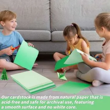 UZLU 100 Sheets Green Cardstock Papers Bulk 8.5 x 11 Inches, 5 Colors Assorted Colored Card Stock Paper 65lb/180gsm for DIY Crafting Scrapbook Decoration Card Art Craft