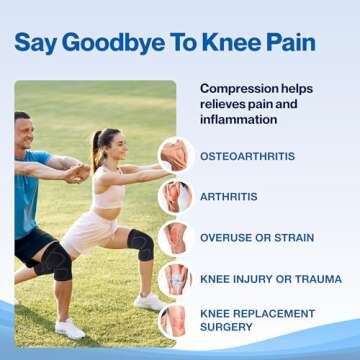 Modvel 2 Pack Knee Brace for Women & Men - Workout Knees Compression Sleeve for Knee Pain Relief Joi...