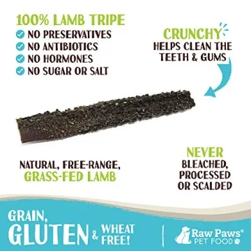 Raw Paws Green Lamb Tripe Sticks for Healthy Dogs