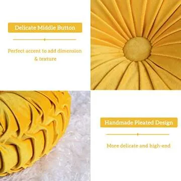 Decorative Round Pleated Throw Pillows Set - Classy Design