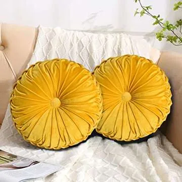 Decorative Round Pleated Throw Pillows Set - Classy Design
