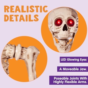 JOYIN 5.6 FT Halloween LED Life-Size Skeleton Decorations