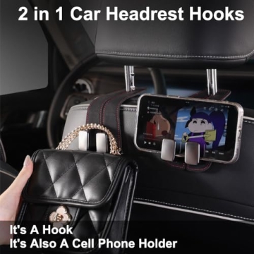 Car Headrest Hooks for Purses - 2 Pack
