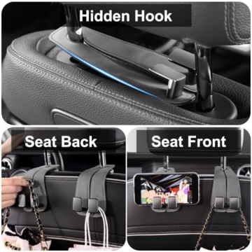 Car Headrest Hooks for Purses - 2 Pack