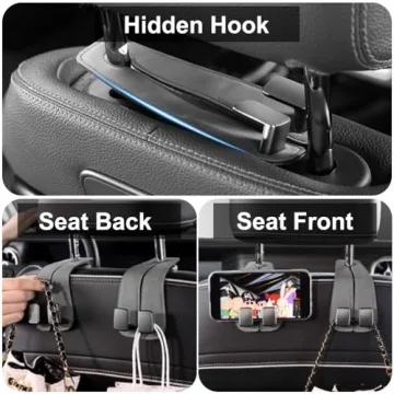 Car Headrest Hooks for Purses - 2 Pack