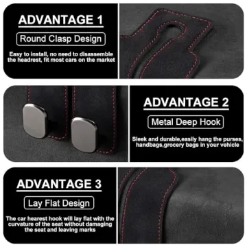Car Headrest Hooks for Purses - 2 Pack