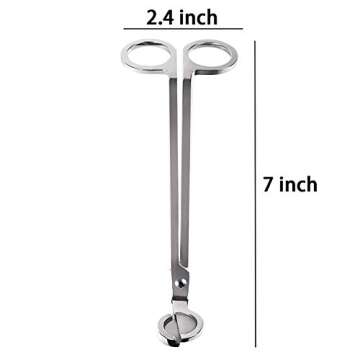 EVERMARKET Candle Wick Trimmer, Polished Stainless Steel Wick Clipper Cutter - Reaches Deep Into Candles to Cut Spent Wicks, Allow Cleaner Burn and Prevent Soot Buildup