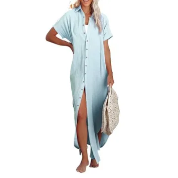 Dokotoo Women's Swimsuit Beach Cover Ups for Summer 2024 Casual Long Cardigan