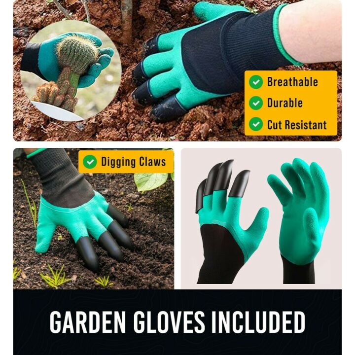 Heavy Duty Garden Tools - 10 Piece Ergonomic Set