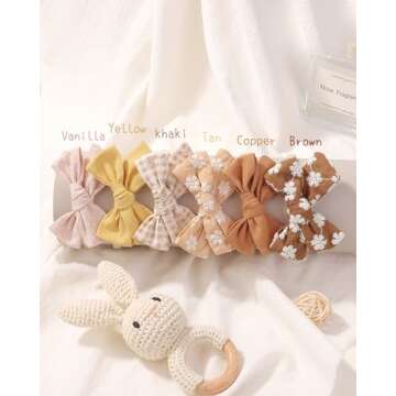 doboi 10PCS Baby Girls Headbands Hair Bows Nylon Linen Hairbands Handmade Hair Accessories for Newborn Infant Toddlers Little Girl and Kids 3.5Inches