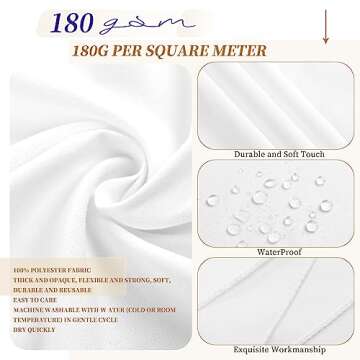 12 Pack White Tablecloths for 8 Foot Rectangle Tables 60 x126 inch,Polyester White Table Clothes in Bulk for Wedding,Waterproof Stain Resistant Washable Rectangle Table Cover for Party Buffet Camping