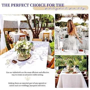 12 Pack White Tablecloths for 8 Foot Rectangle Tables 60 x126 inch,Polyester White Table Clothes in Bulk for Wedding,Waterproof Stain Resistant Washable Rectangle Table Cover for Party Buffet Camping