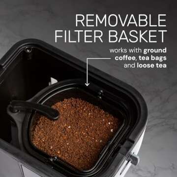 Homecraft 3-Quart Iced Coffee and Tea Maker with Filter Basket, Flavor Enhancer, Adjustable Brew Strength