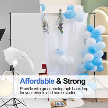 EMART Photo Video Studio 10Ft with 8.5x10ft White Photo Backdrop for Easy Photography