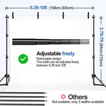EMART 10Ft Photo Studio with White Backdrop for Versatile Use
