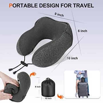 Cirorld Neck Pillow - Memory Foam with Hood for Travel Comfort