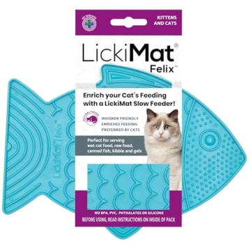 LickiMat Felix Fun Fish-Shaped Slow Feeder for Cats