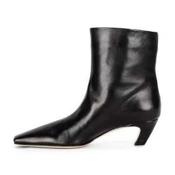 Stylish FSJ Women Square Toe Comfort Ankle Boots - Low Heel