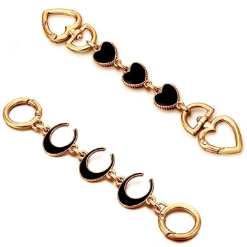 2Pcs Bag Extender Chain Heart Moon Purse Strap Extenders for Handbags