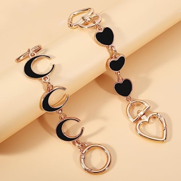 Stylish 2Pcs Heart Moon Purse Strap Extenders for Handbags