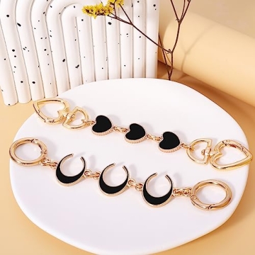 Stylish 2Pcs Heart Moon Purse Strap Extenders for Handbags