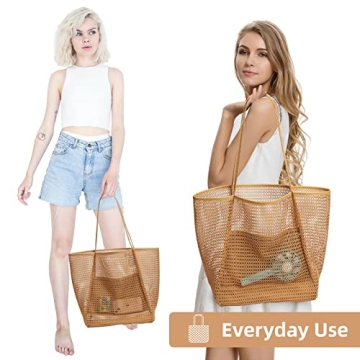 KALIDI Stylish & Spacious Beach Mesh Tote Bag