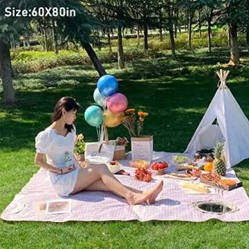 RUIBOLU Extra Large Picnic Blanket Waterproof Portable for Outdoors