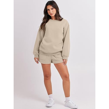 Stylish ANRABESS Women 2 Piece Sweat Shorts Set 2024