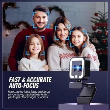 Hemisol 4K Webcam, Web Camera with Microphone and Fill Light, HD Autofocus Computer Camera with Privacy Cover and Tripod Stand Streaming Webcam,Plug&Play USB Wbcam for Pc Laptop Desktop Video Calling