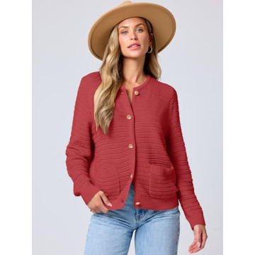 Stylish ANRABESS Tweed Knit Cardigan for Women 2025