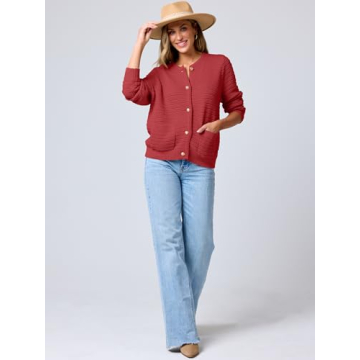 Stylish ANRABESS Tweed Knit Cardigan for Women 2025