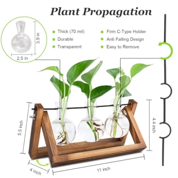 Renmxj Plant Propagation Station with Wooden Stand