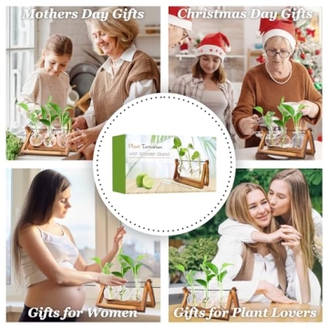 Renmxj Plant Propagation Station with Wooden Stand