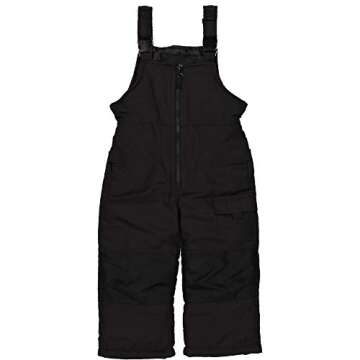 London Fog Boys' Toddler Classic Heavyweight Snow Bib Ski Pant Snowsuit, Black Night, 2T
