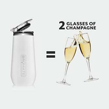 BrüMate 12oz Champagne Flute With Flip-Top Lid