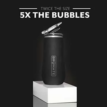 BrüMate 12oz Champagne Flute With Flip-Top Lid